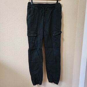 WXYZ Men's Black Cargo Drawstring Jogger Pants
